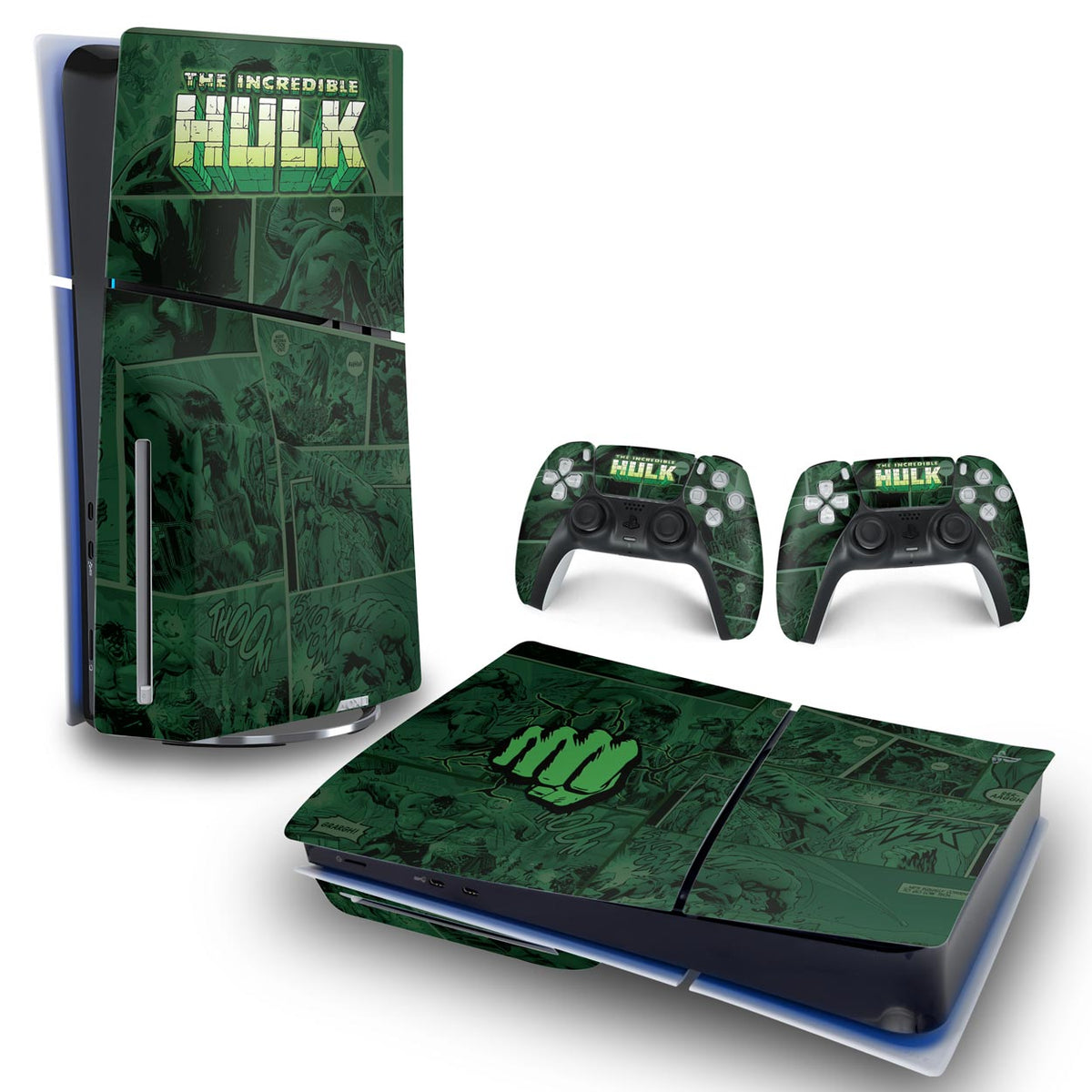 Skin Anti-Rage PS5 Slim Horizontal - Hulk Comics