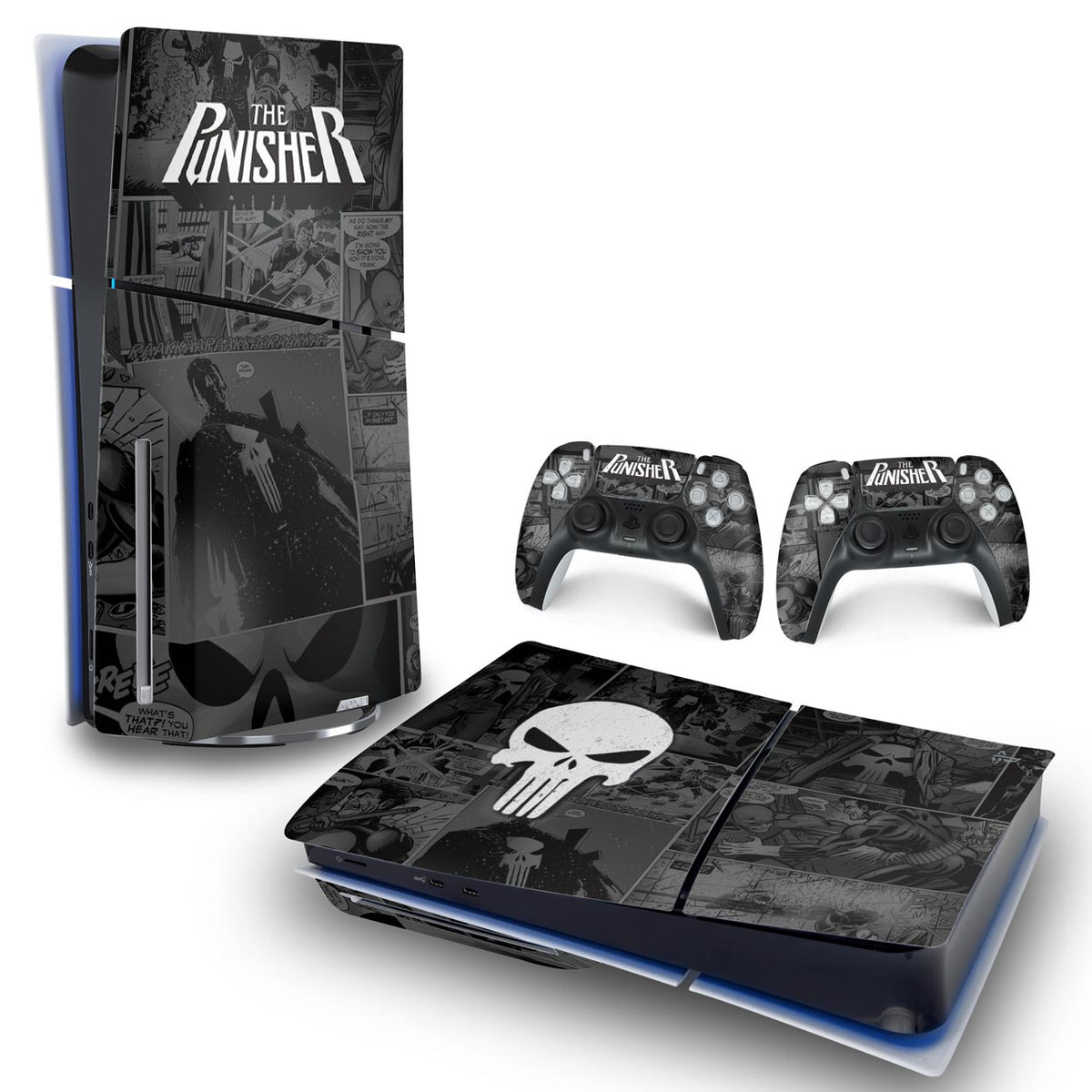Skin Anti-Rage PS5 Slim Horizontal - The Punisher Justiceiro Comics