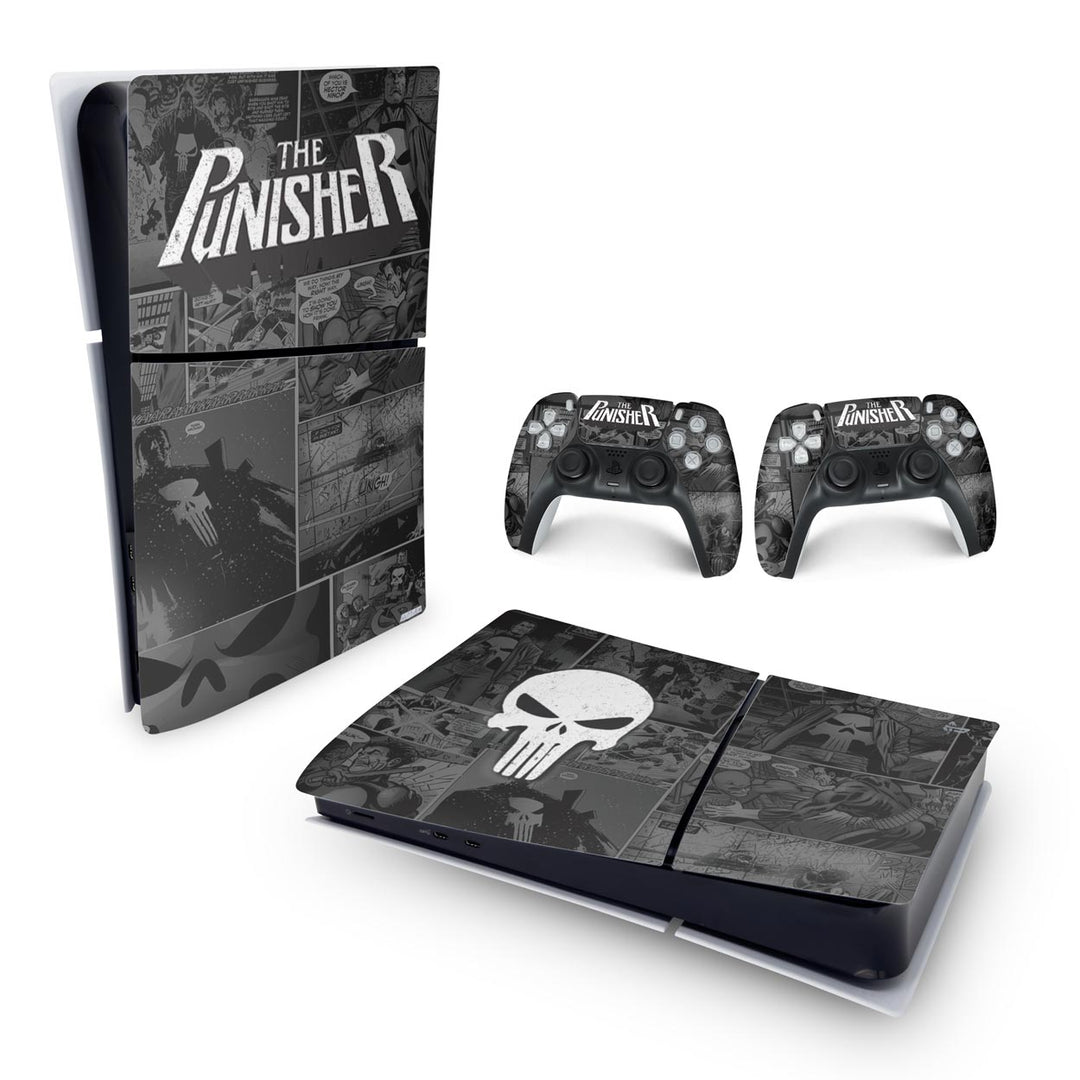 Skin Anti-Rage PS5 Slim Horizontal - The Punisher Justiceiro Comics - Pop Arte Skins - foto 4