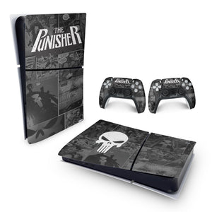 Skin Anti-Rage PS5 Slim Horizontal - The Punisher Justiceiro Comics - Pop Arte Skins - foto 4
