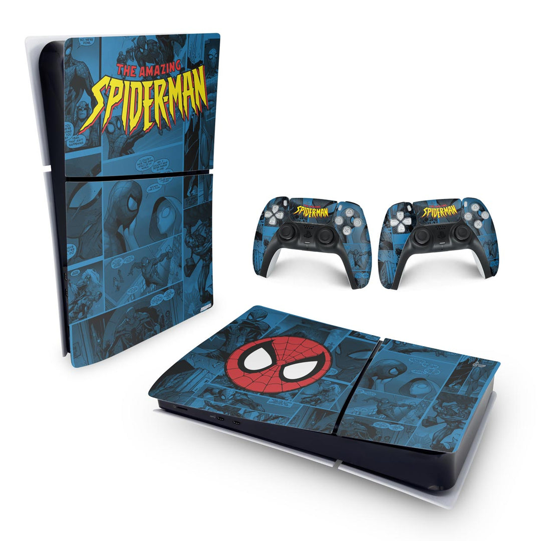 Skin Anti-Rage PS5 Slim Horizontal - Homem-Aranha Spider-Man Comics - Pop Arte Skins - foto 4