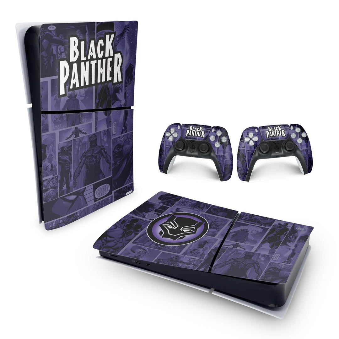 Skin Anti-Rage PS5 Slim Horizontal - Pantera Negra Comics - Pop Arte Skins - foto 4