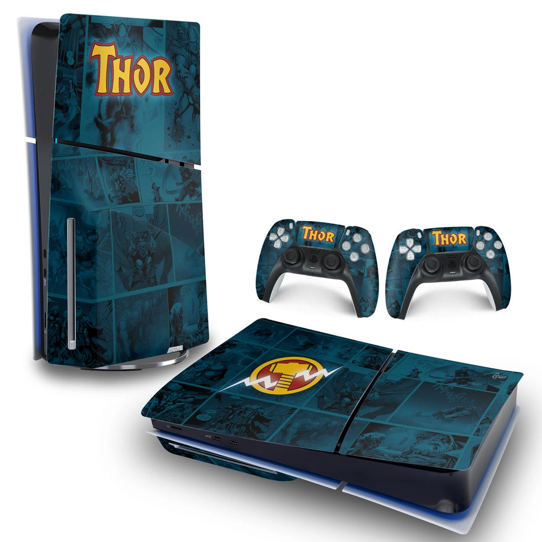 Skin Anti-Rage PS5 Slim Horizontal - Thor Comics - Pop Arte Skins