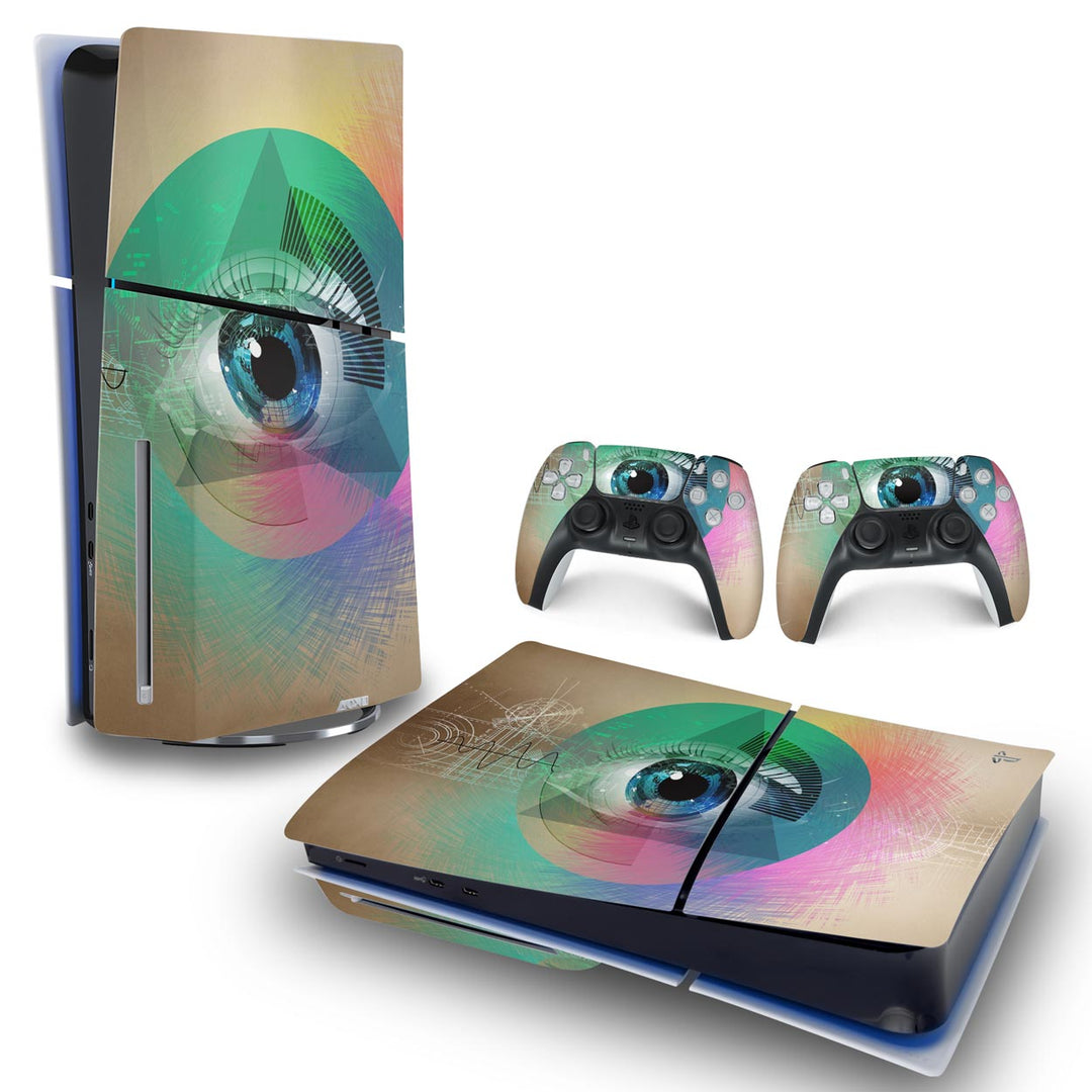 Skin Anti-Rage PS5 Slim Horizontal - Abstrato #89 - Pop Arte Skins
