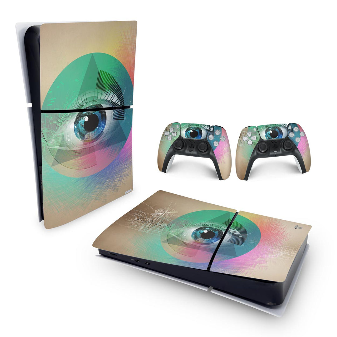 Skin Anti-Rage PS5 Slim Horizontal - Abstrato #89 - Pop Arte Skins - foto 4