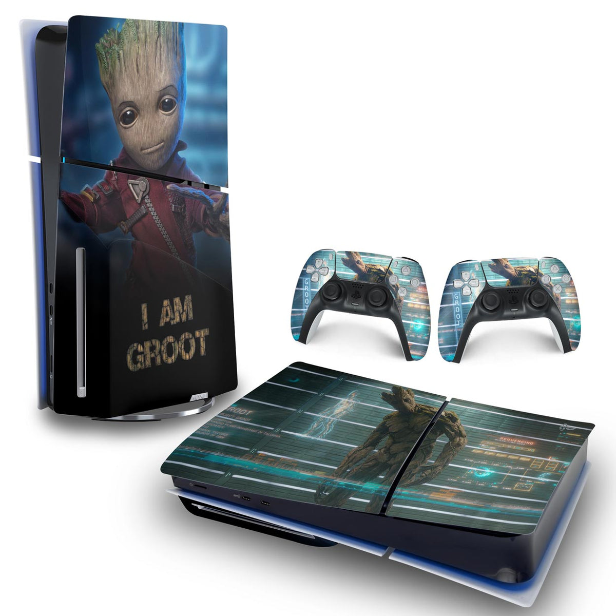 Skin Anti-Rage PS5 Slim Horizontal - Baby Groot