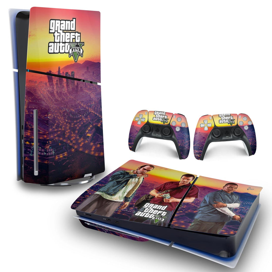 Skin Anti-Rage PS5 Slim Horizontal - GTA V - Pop Arte Skins