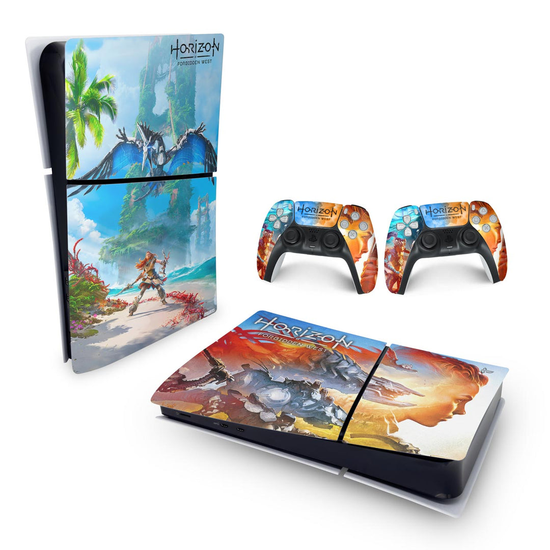Skin Anti-Rage PS5 Slim Horizontal - Horizon Forbidden West - Pop Arte Skins - foto 4