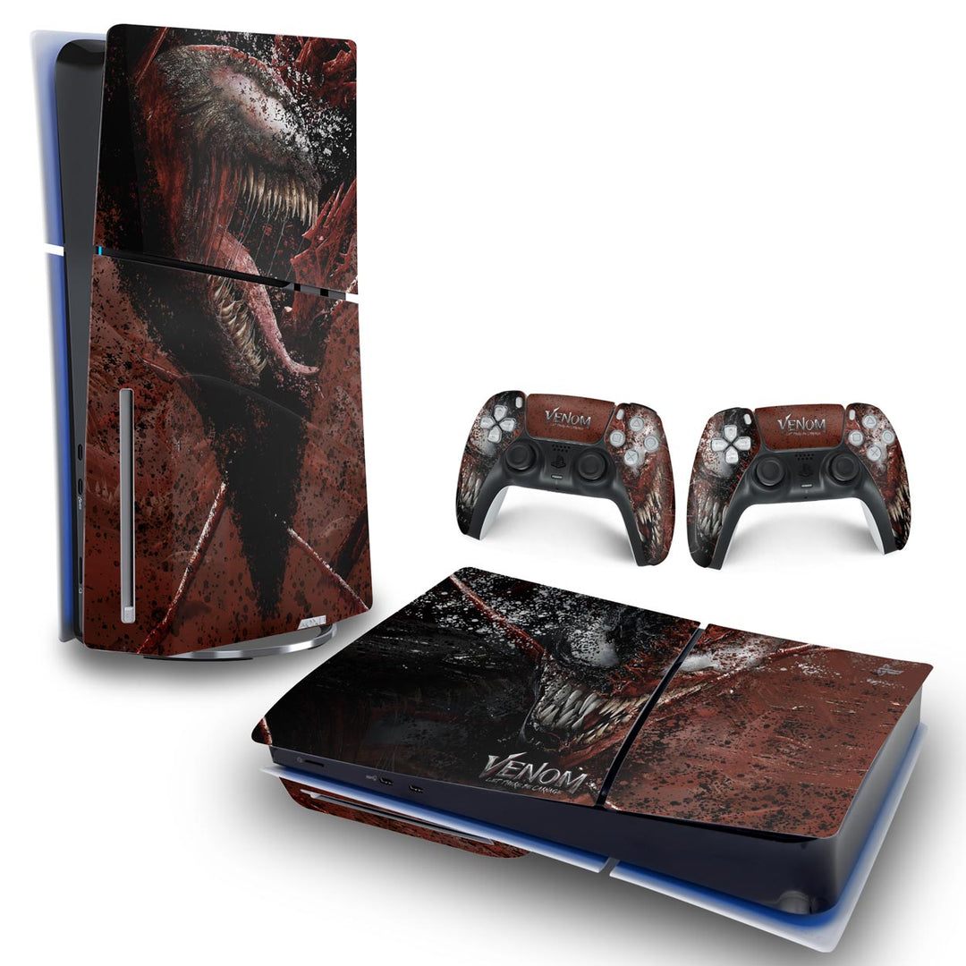 Skin Anti-Rage PS5 Slim Horizontal - Venom Tempo de Carnificina - Pop Arte Skins