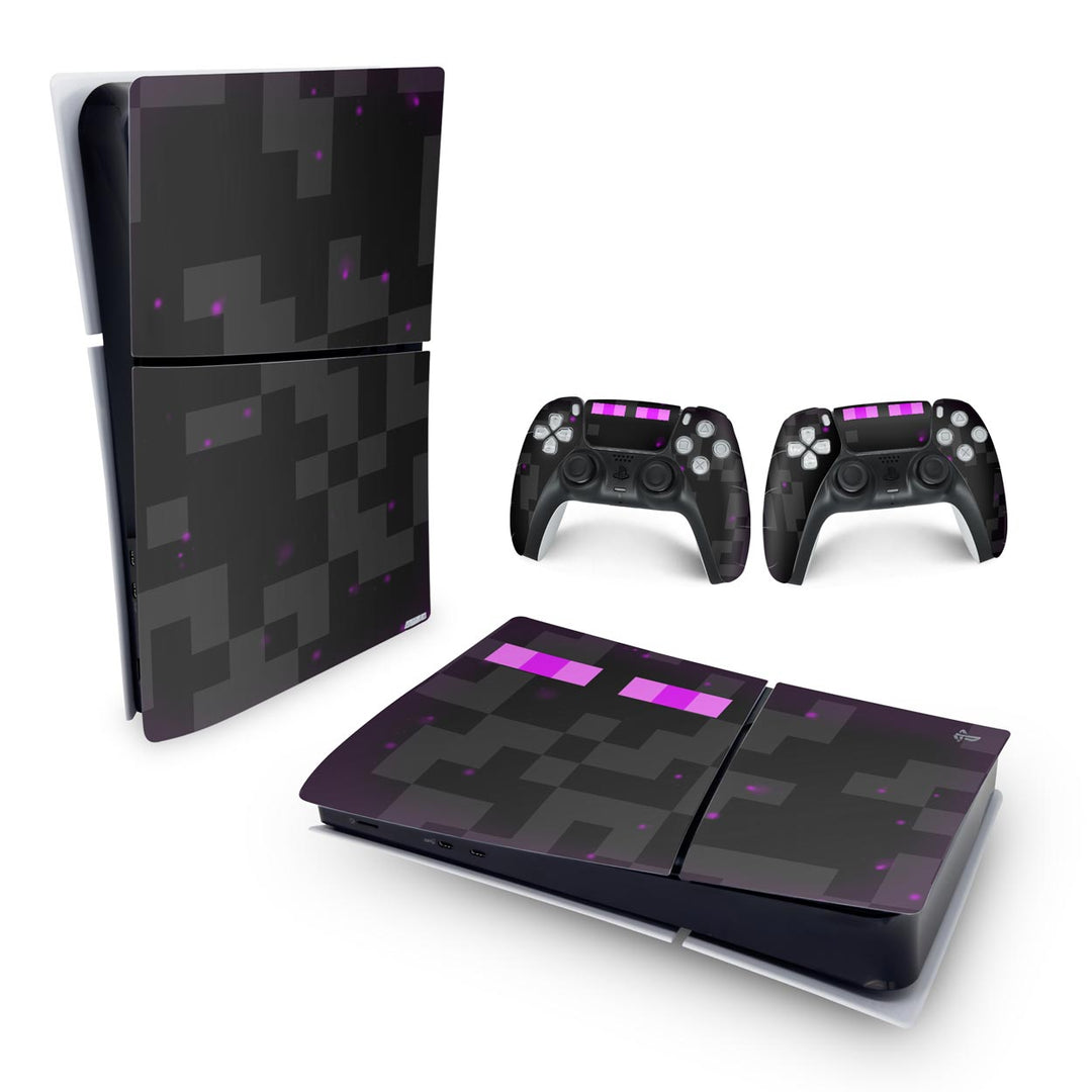 Skin Anti-Rage PS5 Slim Horizontal - Minecraft Enderman - Pop Arte Skins - foto 4