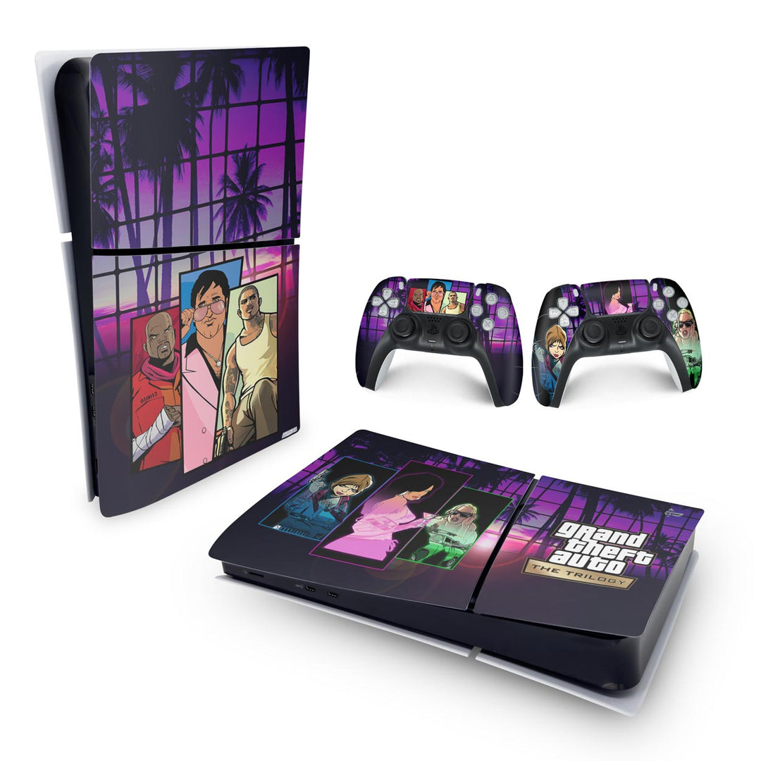 Skin Anti-Rage PS5 Slim Horizontal - GTA The Trilogy - Pop Arte Skins - foto 4