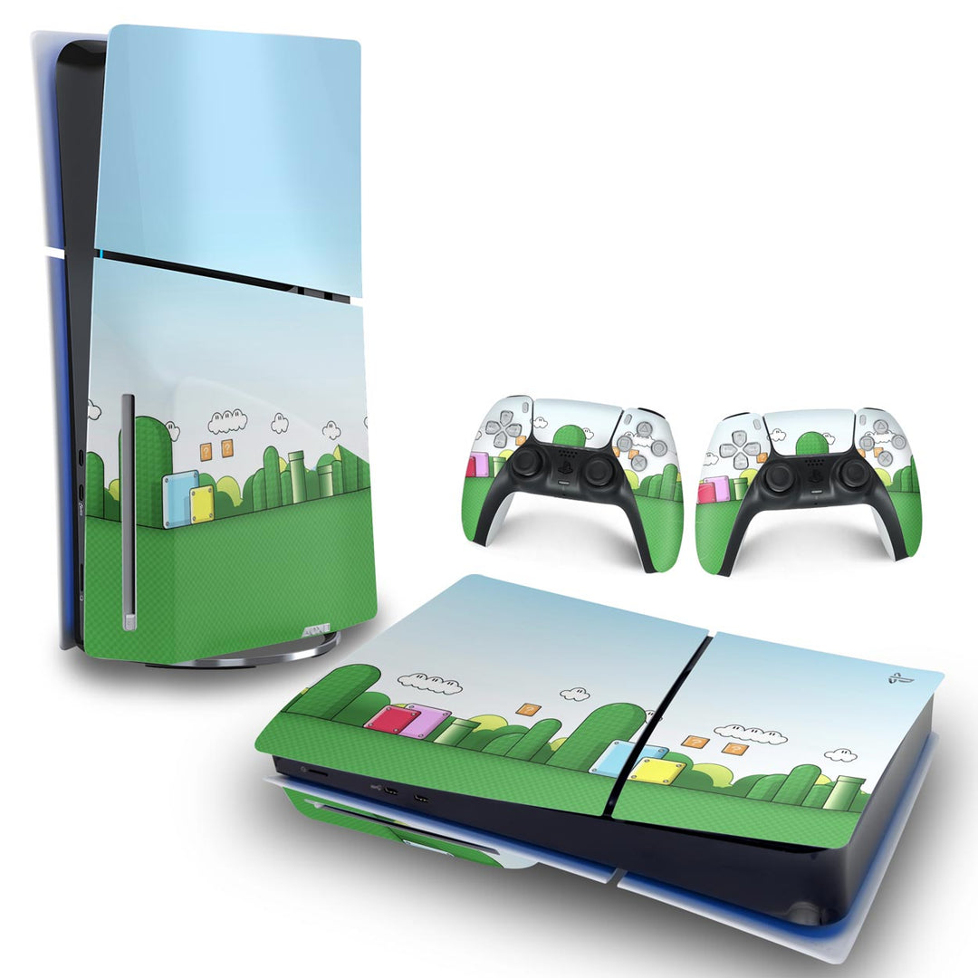Skin Anti-Rage PS5 Slim Horizontal - Super Mario Bros - Pop Arte Skins