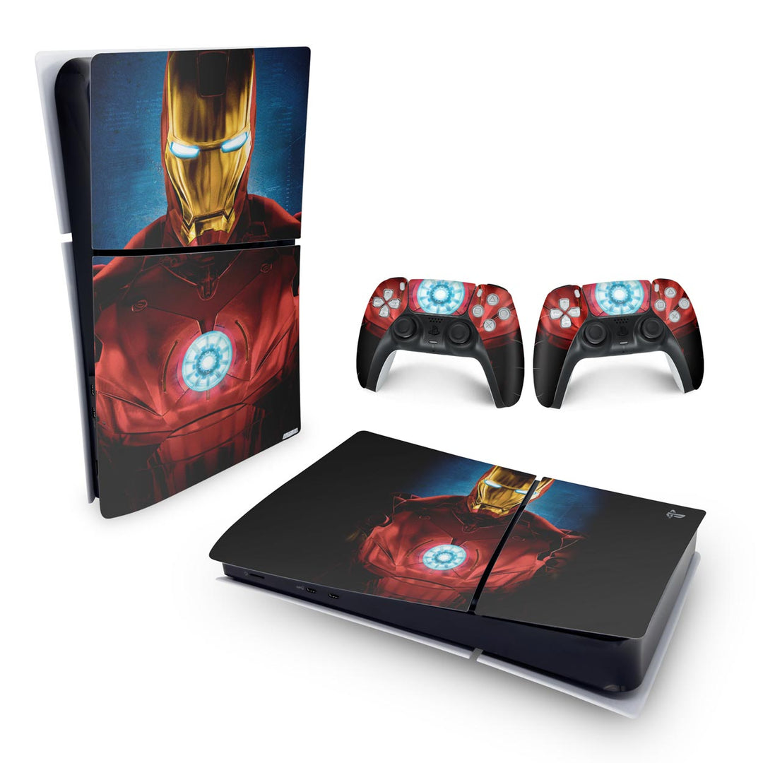 Skin Anti-Rage PS5 Slim Horizontal - Iron Man Homem De Ferro - Pop Arte Skins - foto 4