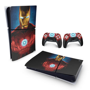 Skin Anti-Rage PS5 Slim Horizontal - Iron Man Homem De Ferro - Pop Arte Skins - foto 4