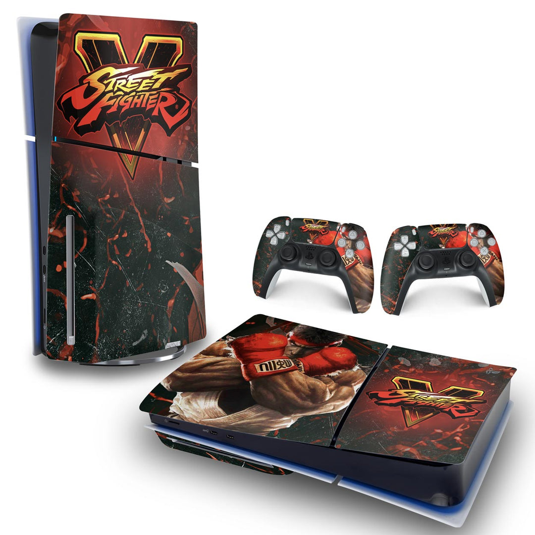 Skin Anti-Rage PS5 Slim Horizontal - Street Fighter V - Pop Arte Skins