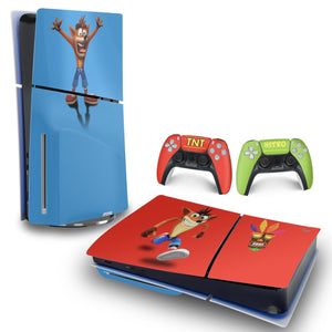 Skin Anti-Rage PS5 Slim Horizontal - Crash Bandicoot - Pop Arte Skins