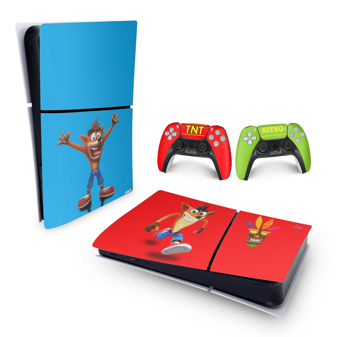 Skin Anti-Rage PS5 Slim Horizontal - Crash Bandicoot - Pop Arte Skins - foto 4