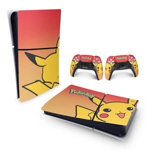 Skin Anti-Rage PS5 Slim Horizontal - Pokemon Pikachu - Pop Arte Skins - foto 4