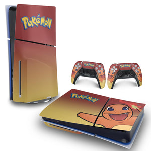 Skin Anti-Rage PS5 Slim Horizontal - Pokemon Charmander - Pop Arte Skins