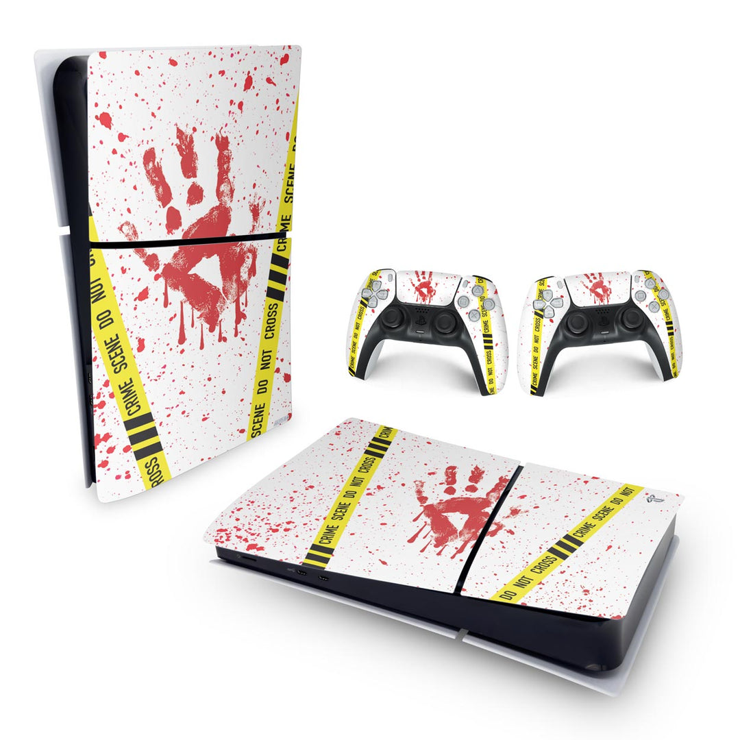 Skin Anti-Rage PS5 Slim Horizontal - Cena De Crime Scene - Pop Arte Skins - foto 4