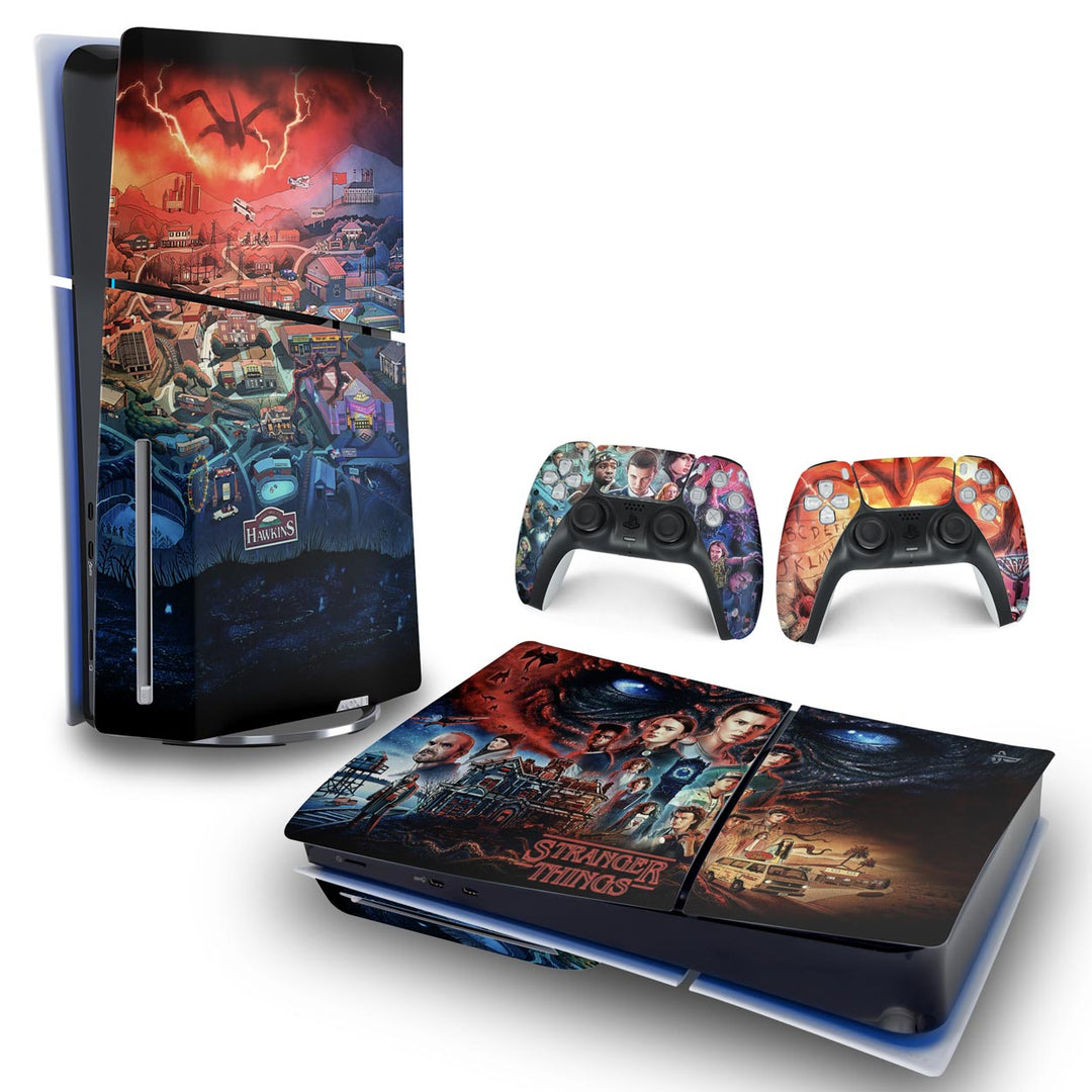 Skin Anti-Rage PS5 Slim Horizontal - Stranger Things - Pop Arte Skins