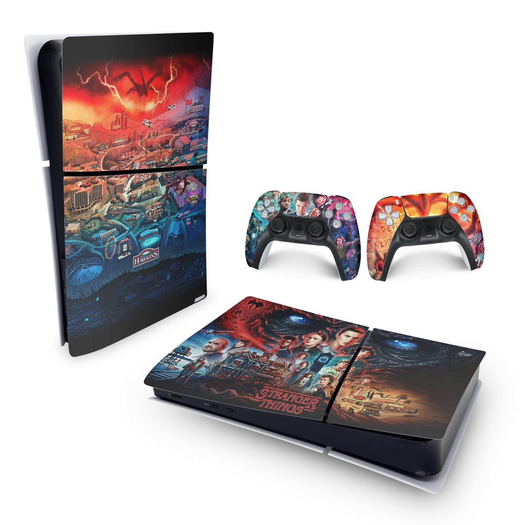 Skin Anti-Rage PS5 Slim Horizontal - Stranger Things - Pop Arte Skins - foto 4