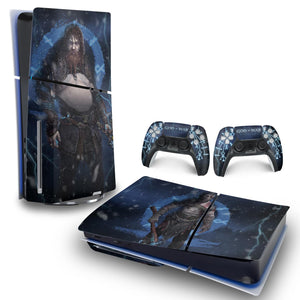 Skin Anti-Rage PS5 Slim Horizontal - God of War Ragnarok B - Pop Arte Skins