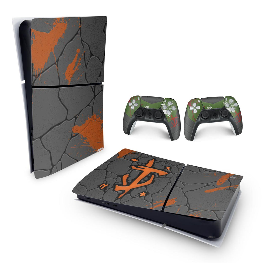 Skin Anti-Rage PS5 Slim Horizontal - Doom: The Dark Ages - Pop Arte Skins - foto 4