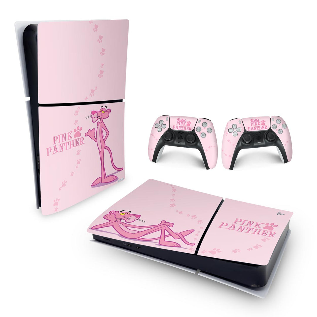 Skin Anti-Rage PS5 Slim Horizontal - Pantera Cor de Rosa - Pop Arte Skins - foto 4