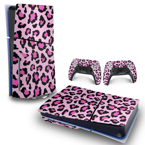 Skin Anti-Rage PS5 Slim Horizontal - Onça Rosa
