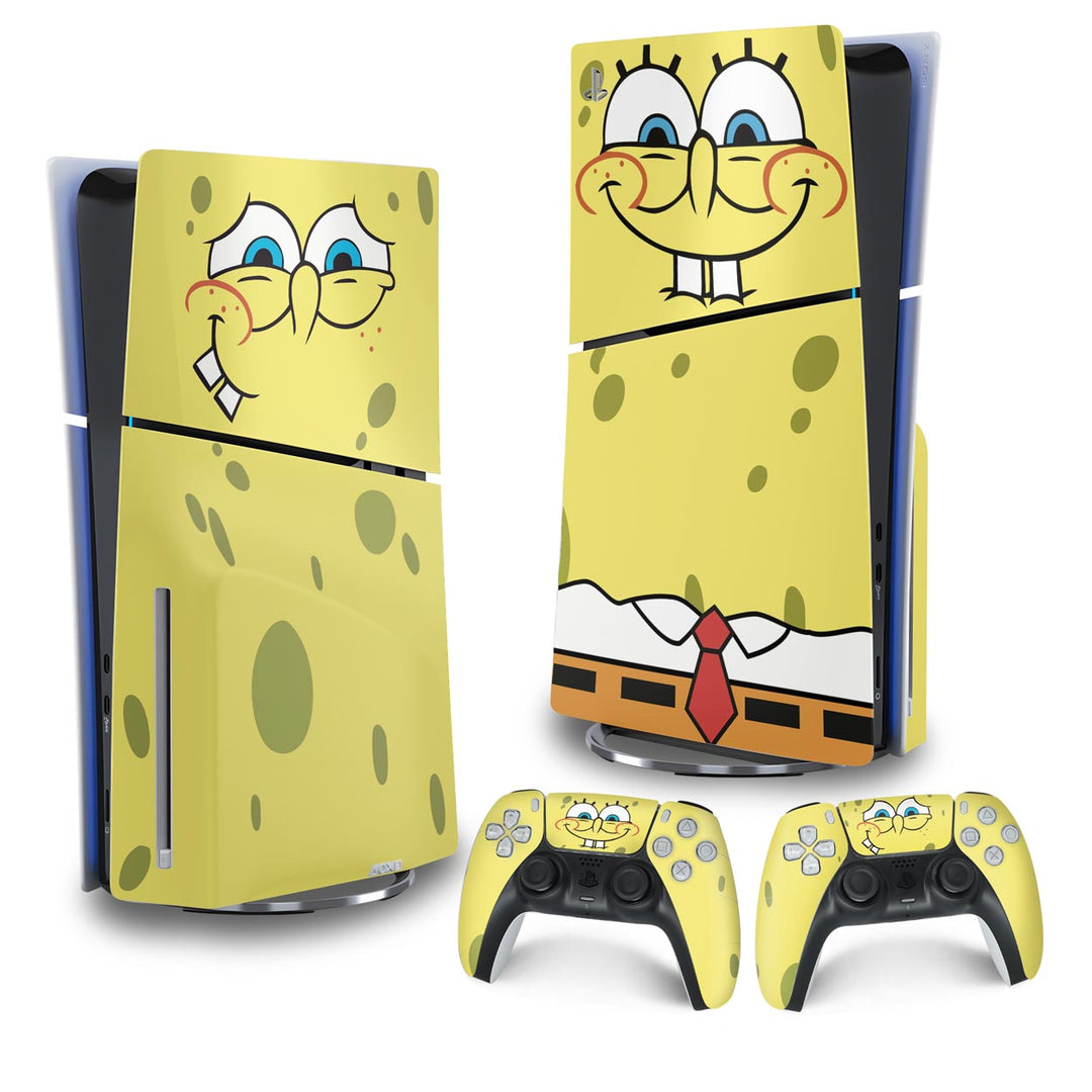 Skin Anti-Rage PS5 Slim Vertical - Bob Esponja - Pop Arte Skins