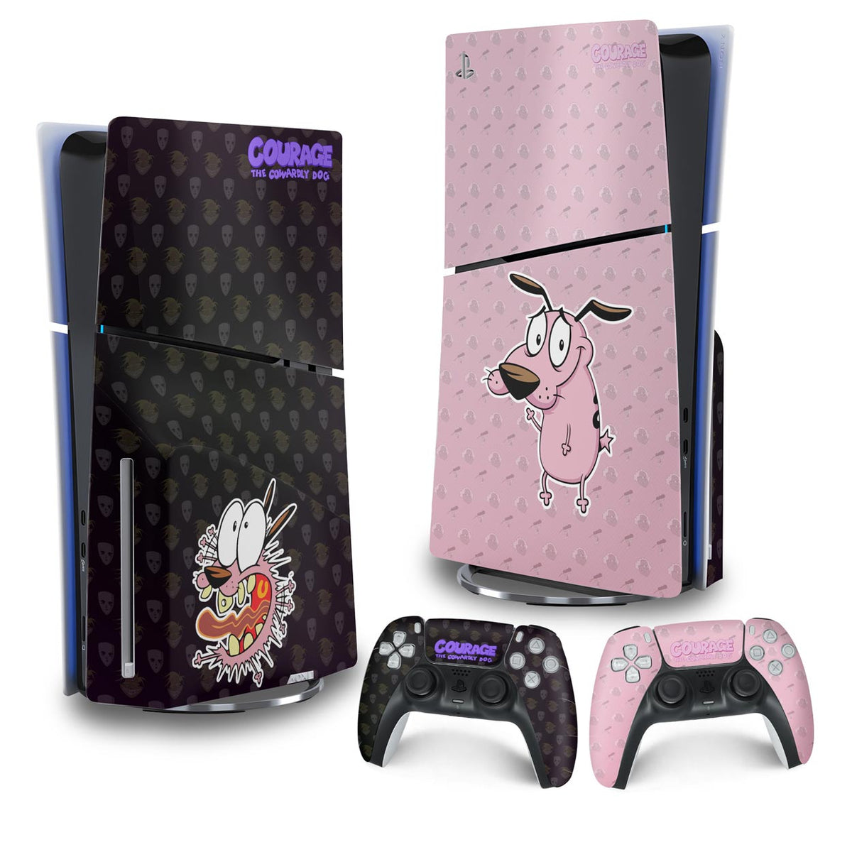 Skin Anti-Rage PS5 Slim Vertical - Coragem: O Cão Covarde