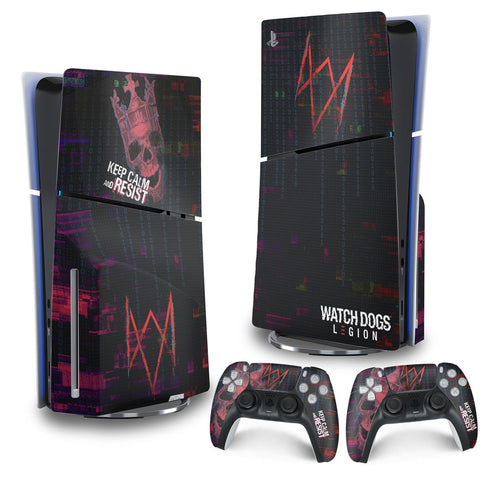 Skin Anti-Rage PS5 Slim Vertical - Watch Dogs Legion