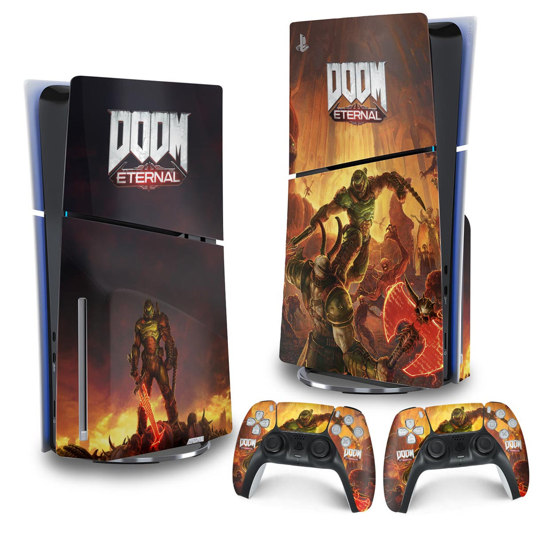 Skin Anti-Rage PS5 Slim Vertical - Doom Eternal - Pop Arte Skins