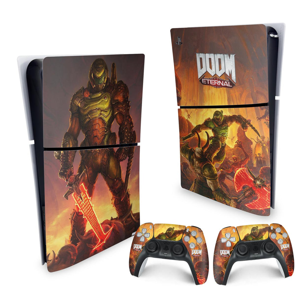 Skin Anti-Rage PS5 Slim Vertical - Doom Eternal - Pop Arte Skins - foto 4