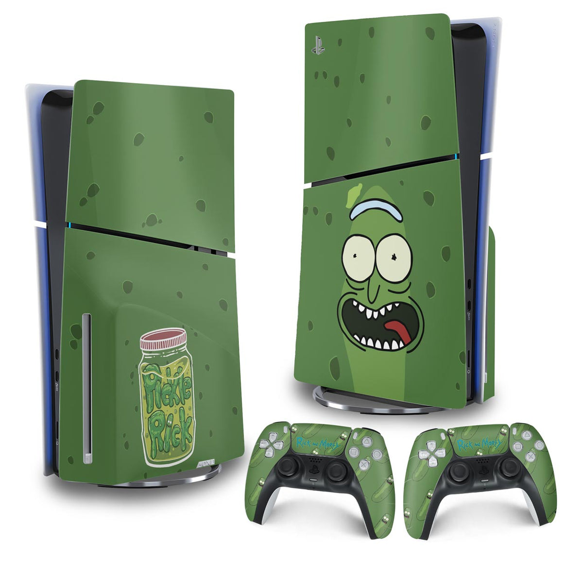 Skin Anti-Rage PS5 Slim Vertical - Pickle Rick And Morty
