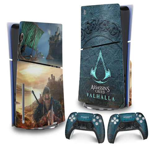 Skin Anti-Rage PS5 Slim Vertical - Assassin's Creed Valhalla