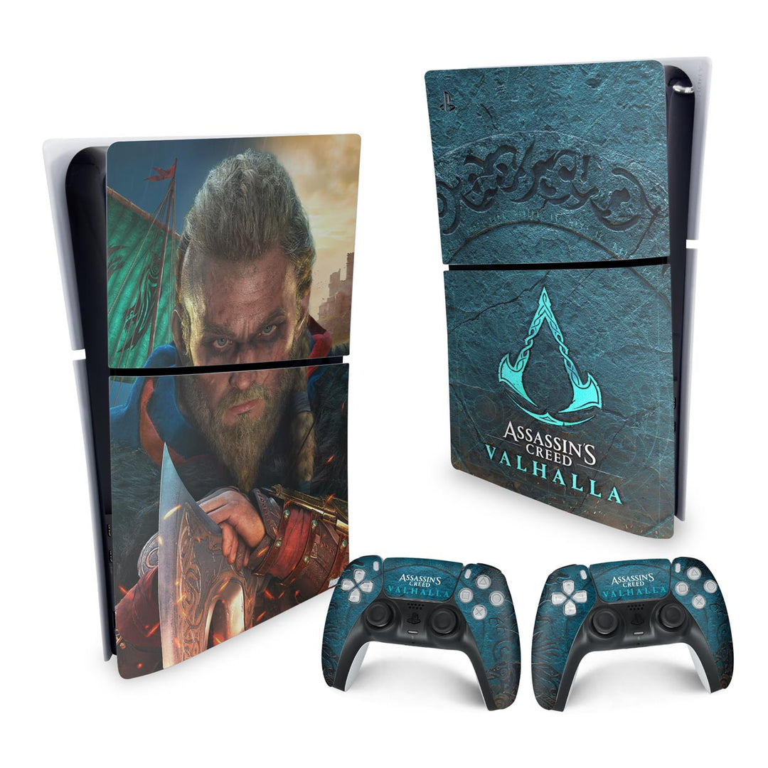 Skin Anti-Rage PS5 Slim Vertical - Assassin's Creed Valhalla - Pop Arte Skins - foto 4