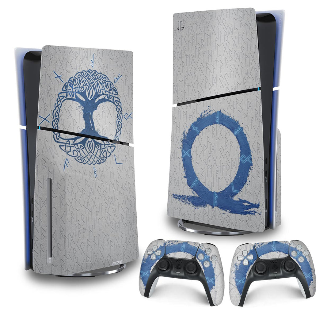 Skin Anti-Rage PS5 Slim Vertical - God Of War Ragnarok - Pop Arte Skins