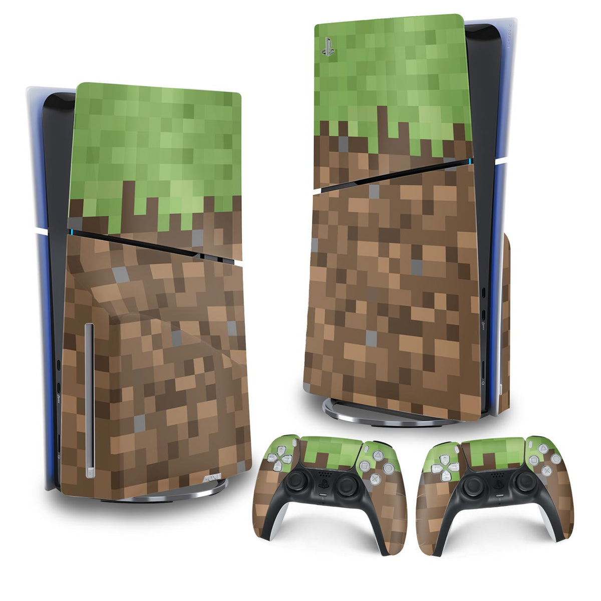 Skin Anti-Rage PS5 Slim Vertical - Minecraft