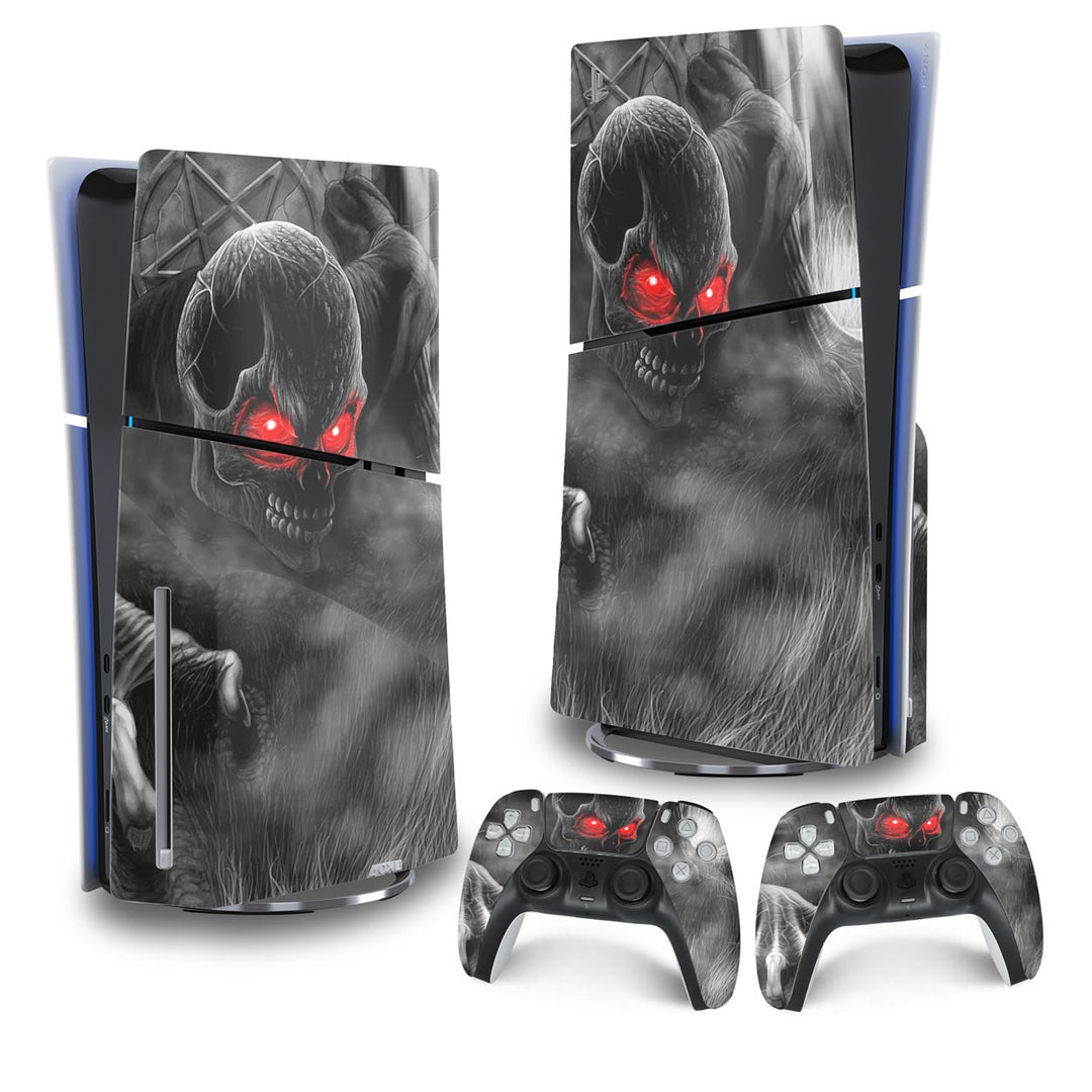 Skin Anti-Rage PS5 Slim Vertical - Caveira Skull - Pop Arte Skins