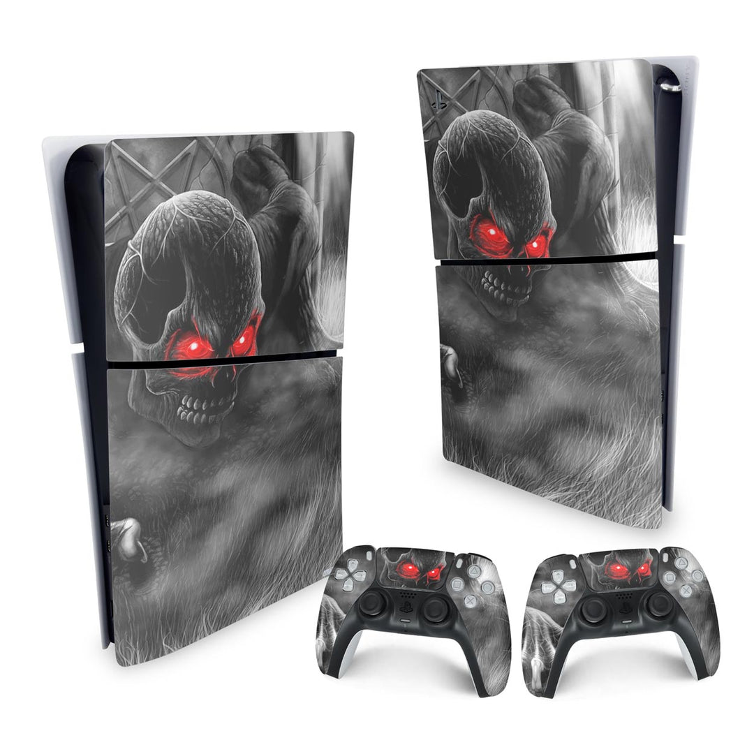 Skin Anti-Rage PS5 Slim Vertical - Caveira Skull - Pop Arte Skins - foto 4