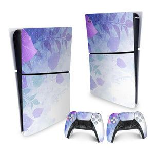 Skin Anti-Rage PS5 Slim Vertical - Folhas Lilás - Pop Arte Skins - foto 4