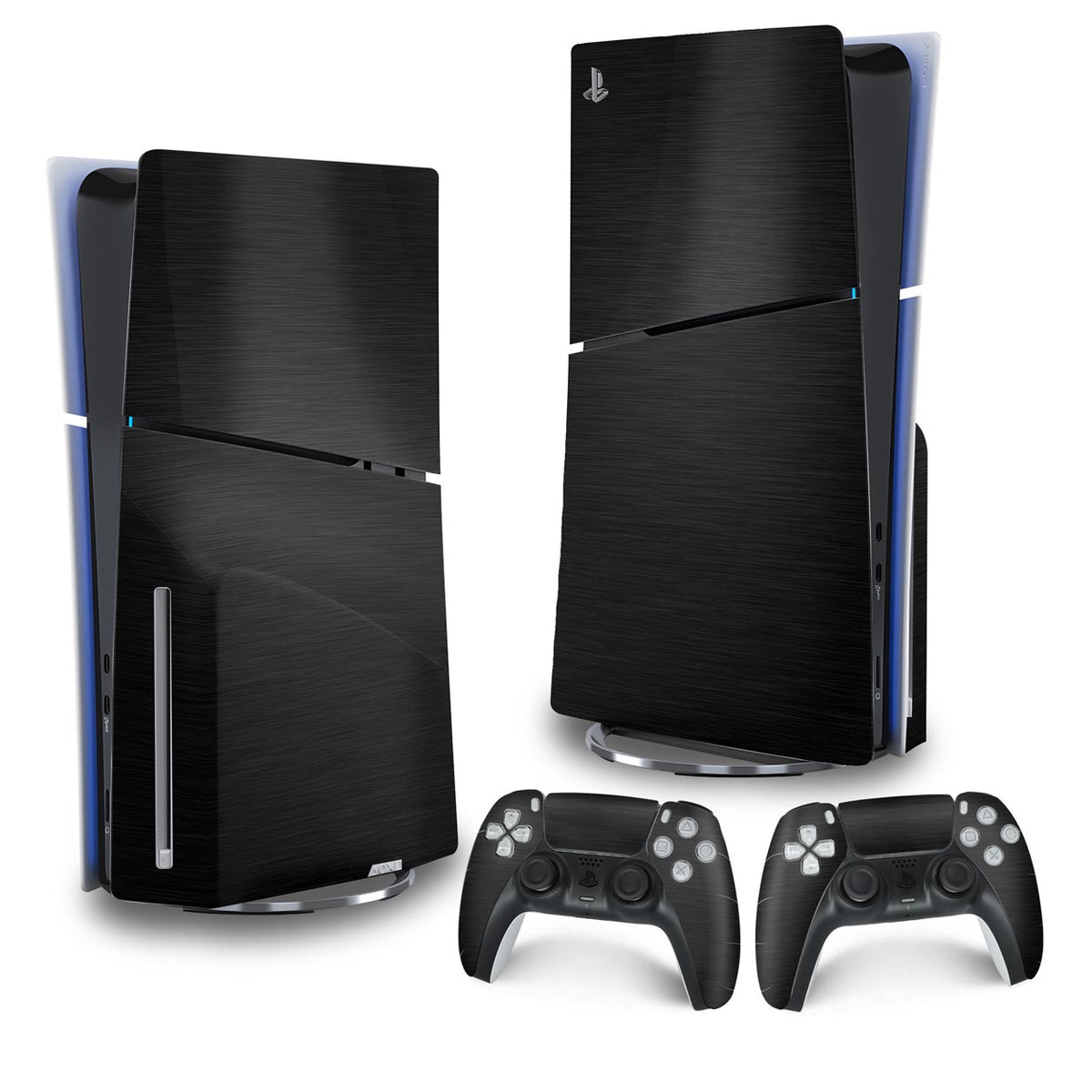 Skin Anti-Rage PS5 Slim Vertical - Aço Escovado Preto