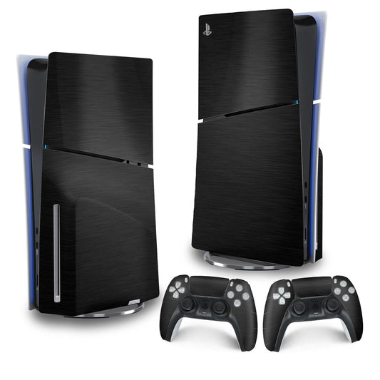 Skin Anti-Rage PS5 Slim Vertical - Aço Escovado Preto