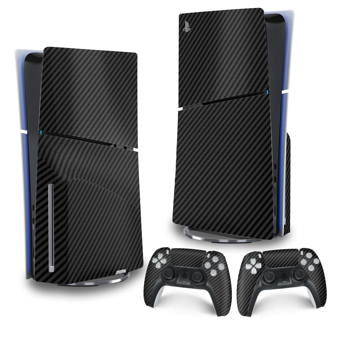 Skin Anti-Rage PS5 Slim Vertical - Fibra de Carbono Preto