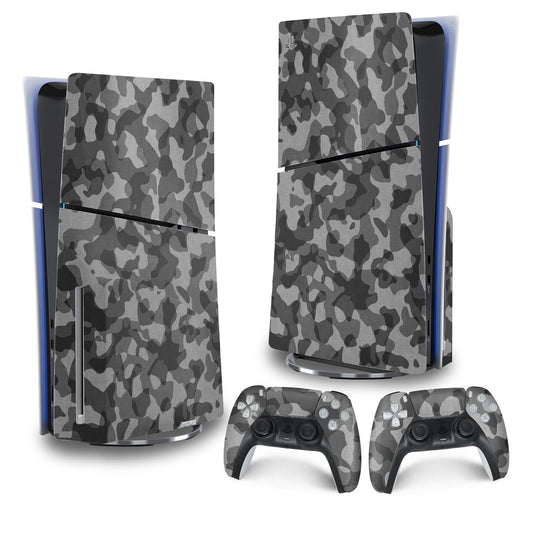 Skin Anti-Rage PS5 Slim Vertical - Camuflado Cinza