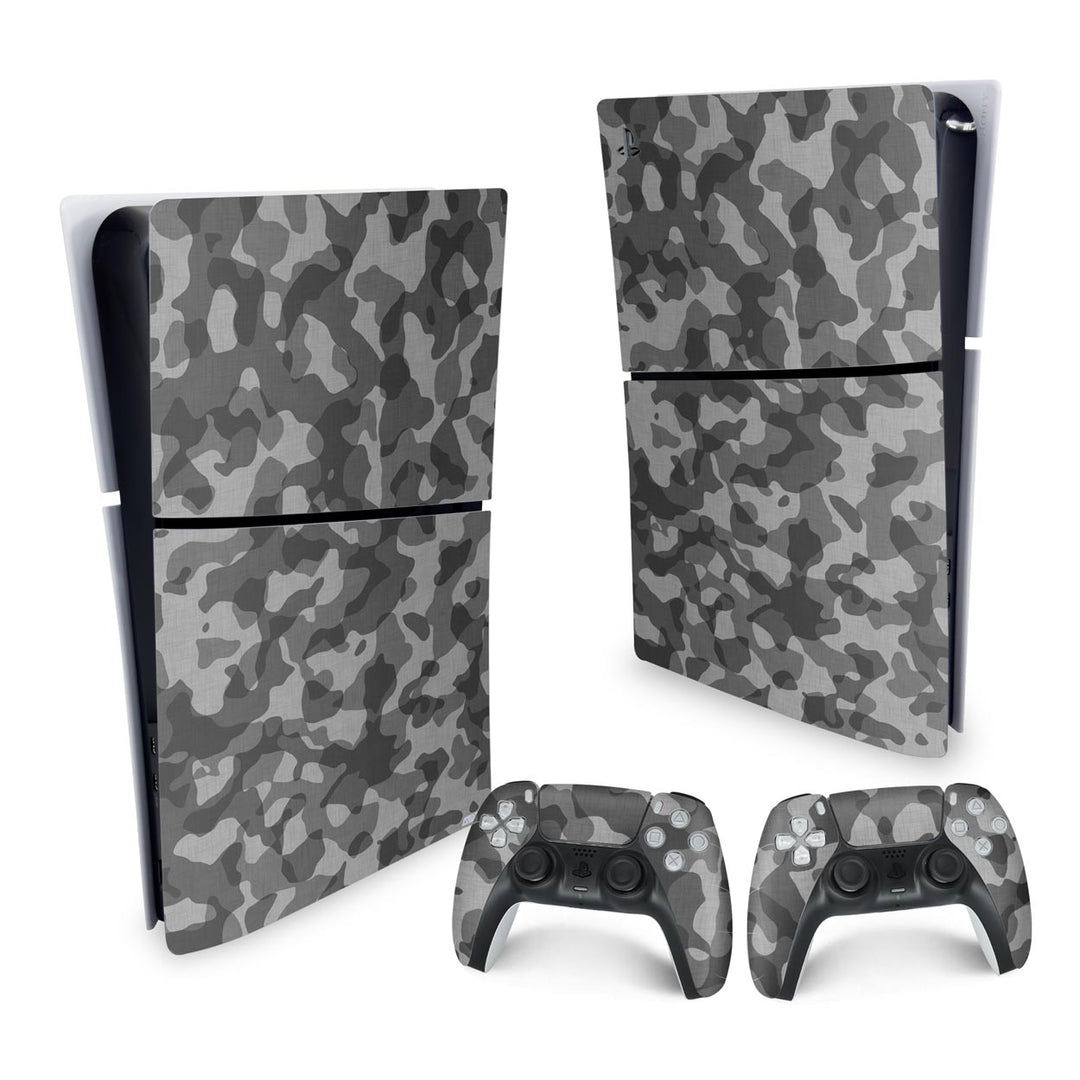 Skin Anti-Rage PS5 Slim Vertical - Camuflado Cinza - Pop Arte Skins - foto 4