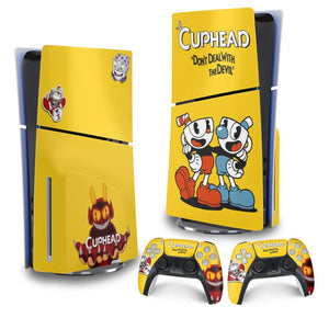 Skin Anti-Rage PS5 Slim Vertical - Cuphead - Pop Arte Skins