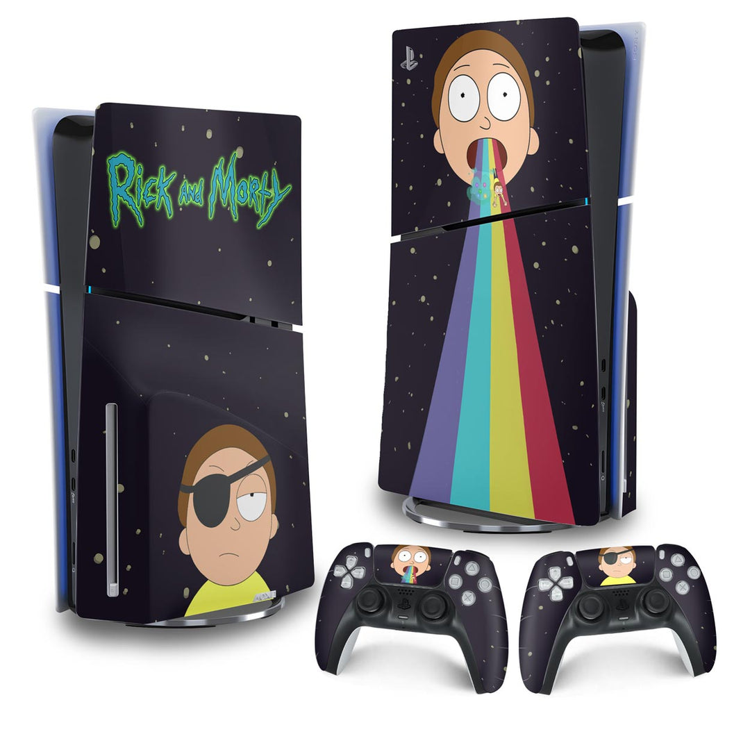 Skin Anti-Rage PS5 Slim Vertical - Morty Rick And Morty - Pop Arte Skins